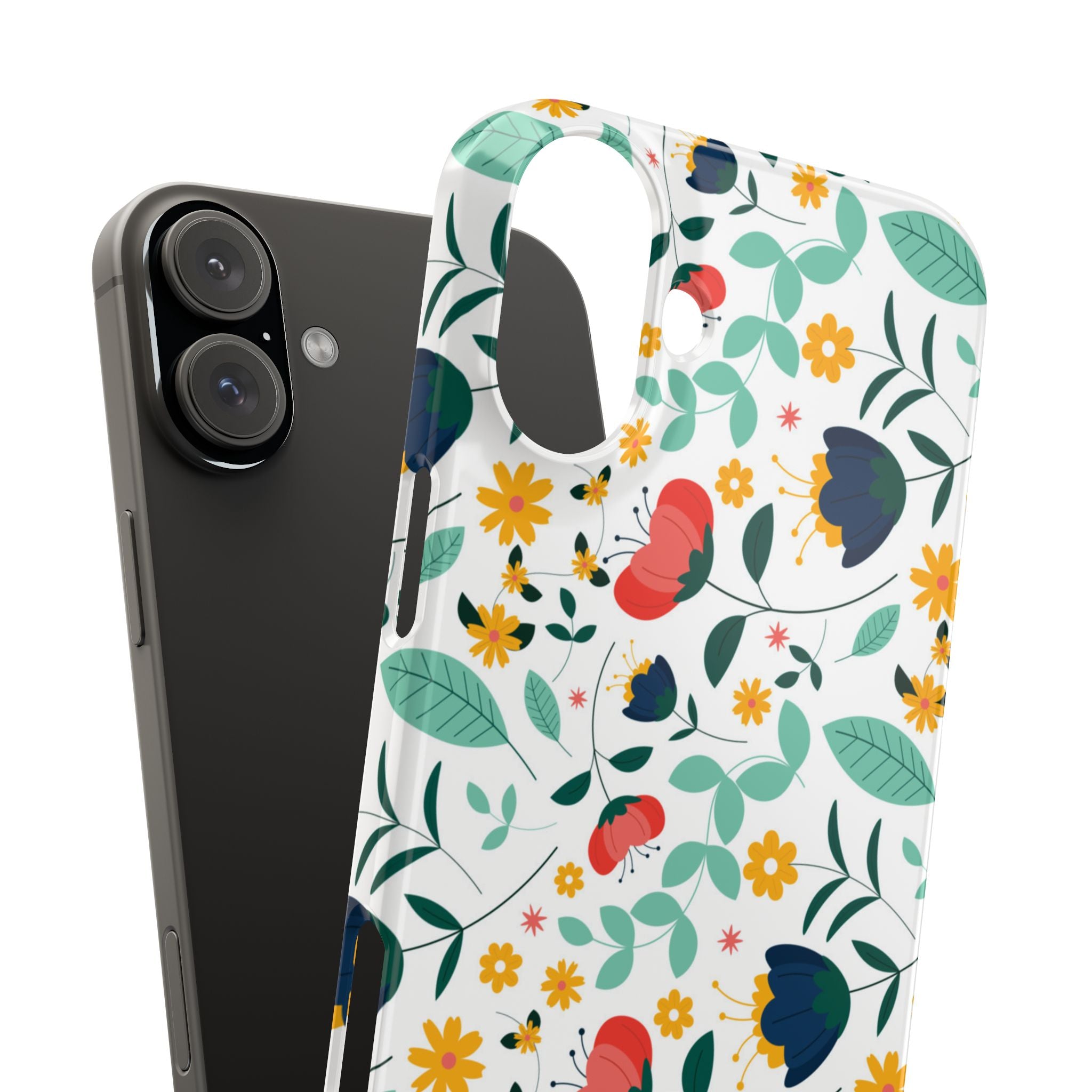 Floral Slim Phone Case — Colorful Folk Flower Pattern