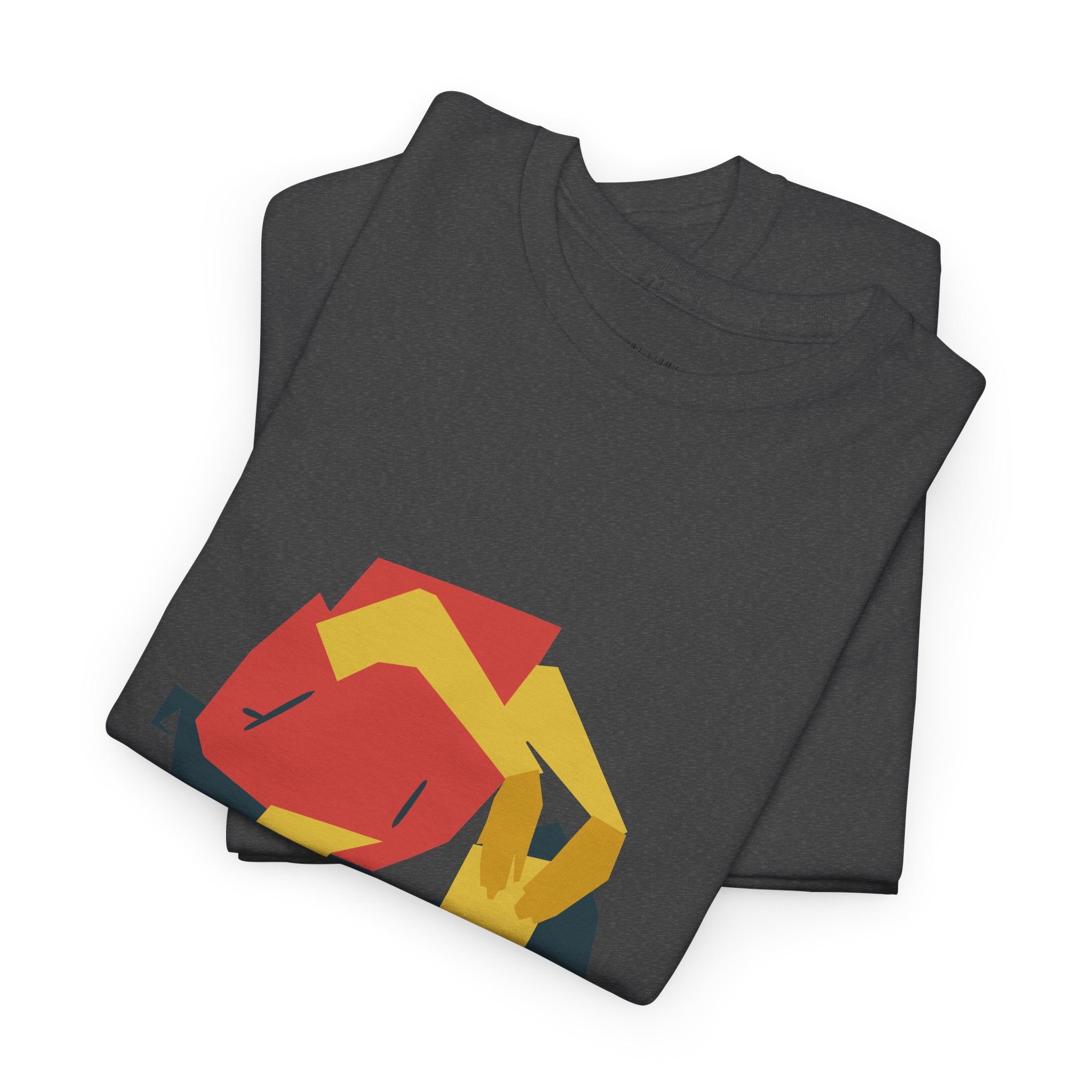 Geometric Fox Tee — Stylized Red & Yellow Fox Illustration T-Shirt