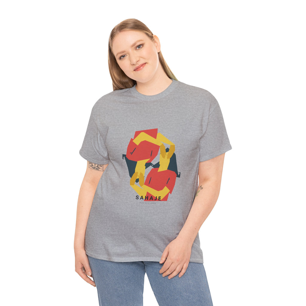 Geometric Fox Tee — Stylized Red & Yellow Fox Illustration T-Shirt