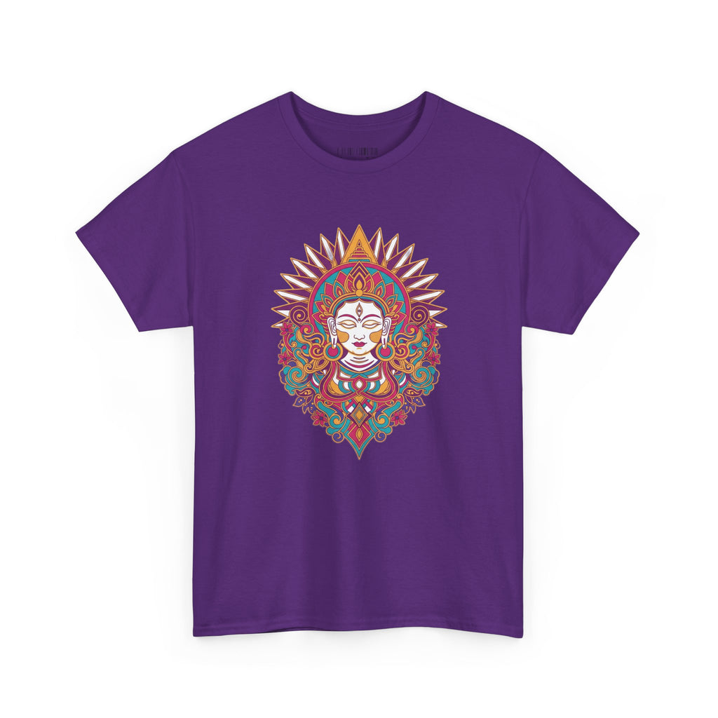 Spiritual Goddess Sun Mandala Tee — Colorful Boho Yoga T‑Shirt
