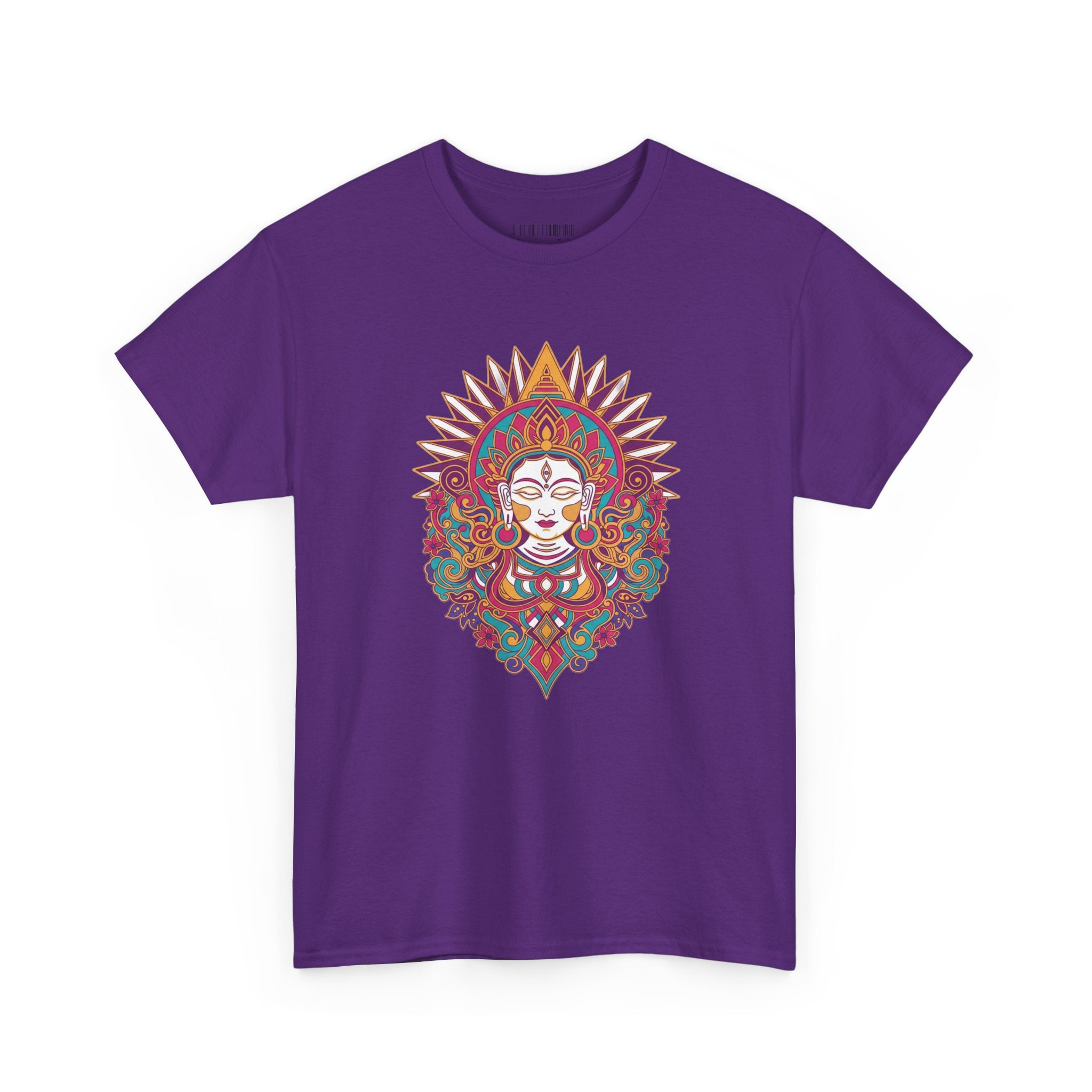 Spiritual Goddess Sun Mandala Tee — Colorful Boho Yoga T‑Shirt