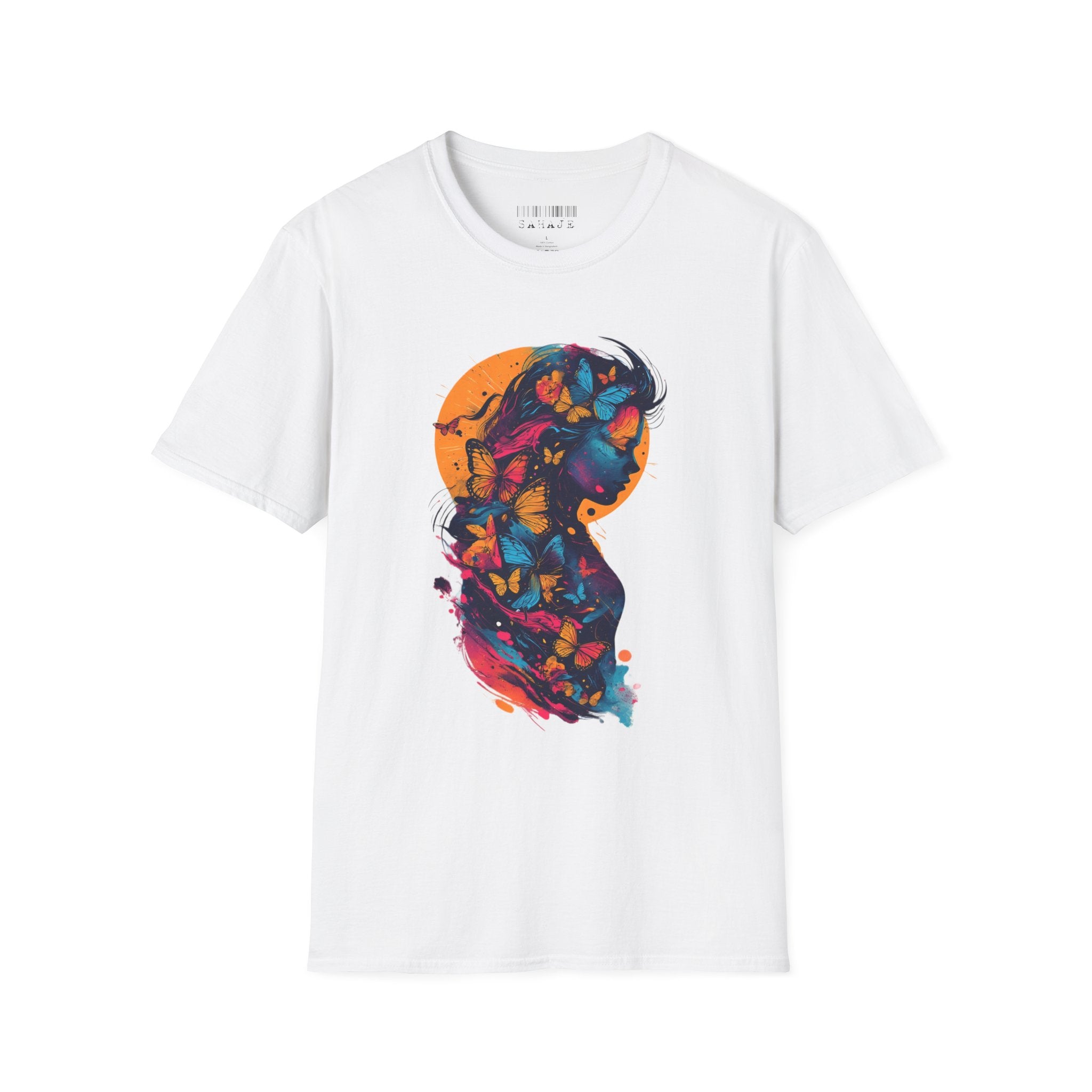 Butterfly Silhouette T-Shirt — Colorful Psychedelic Profile Tee