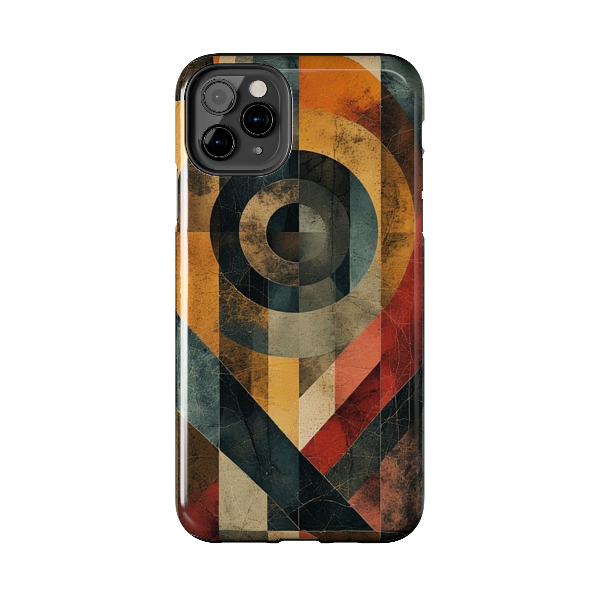 Retro Geometric Tough Phone Case — Vintage Target Circle Design