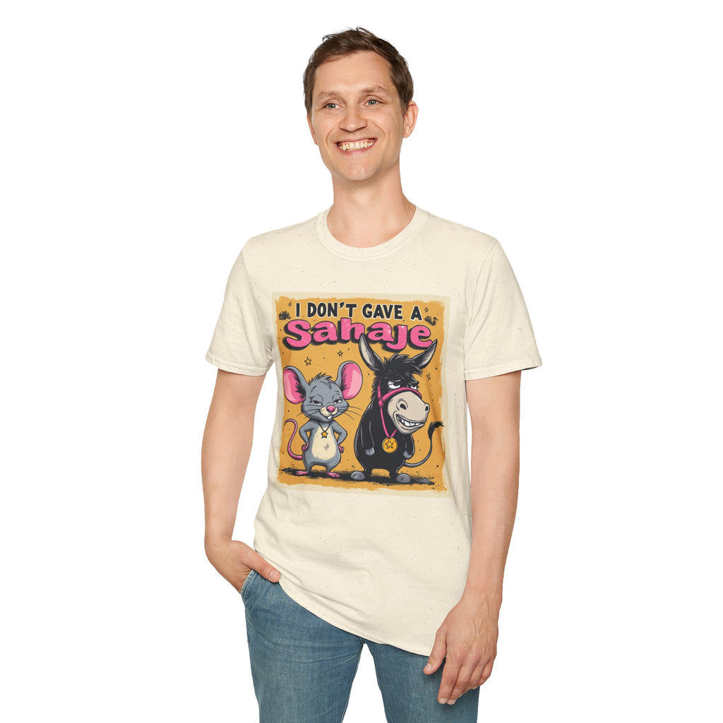Don’t Give a Satrage T-Shirt — Funny Mouse & Donkey Cartoon Tee