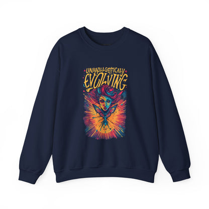 Evolving Butterfly Crewneck Sweatshirt — "Unafraid, Authentically Evolving" Inspirational Pullover