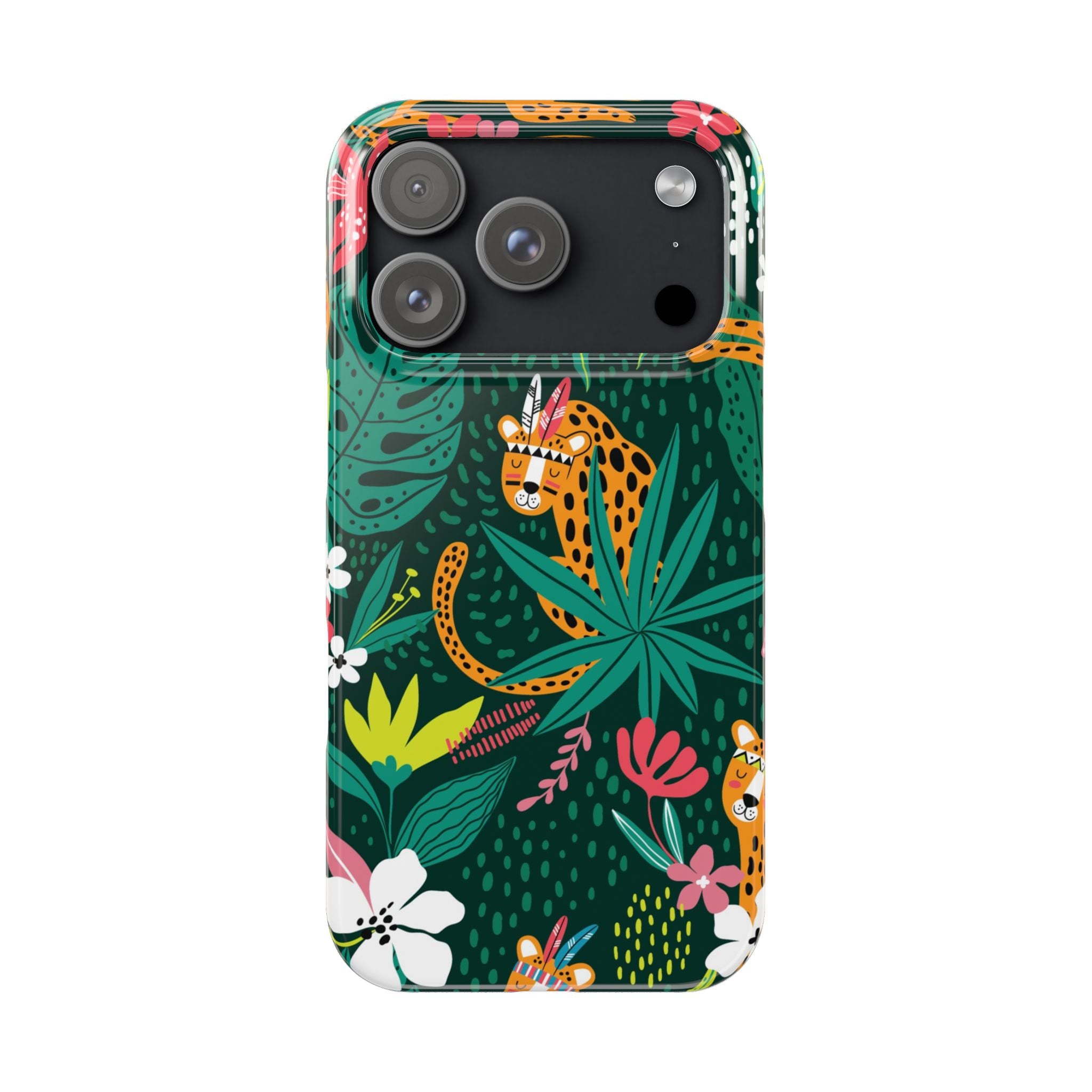 Slim Phone Case — Tropical Jungle Leopard Floral Pattern (Slim Protective Phone Cover)