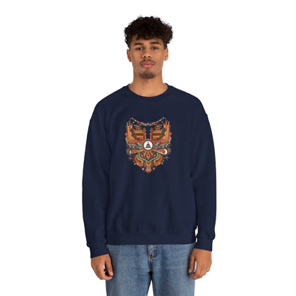 Vintage Tribal Fox Sweatshirt — Geometric Forest Animal Crewneck
