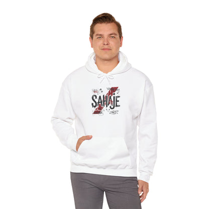 Sahaje Graphic Hoodie – Distressed Vintage Script Pullover