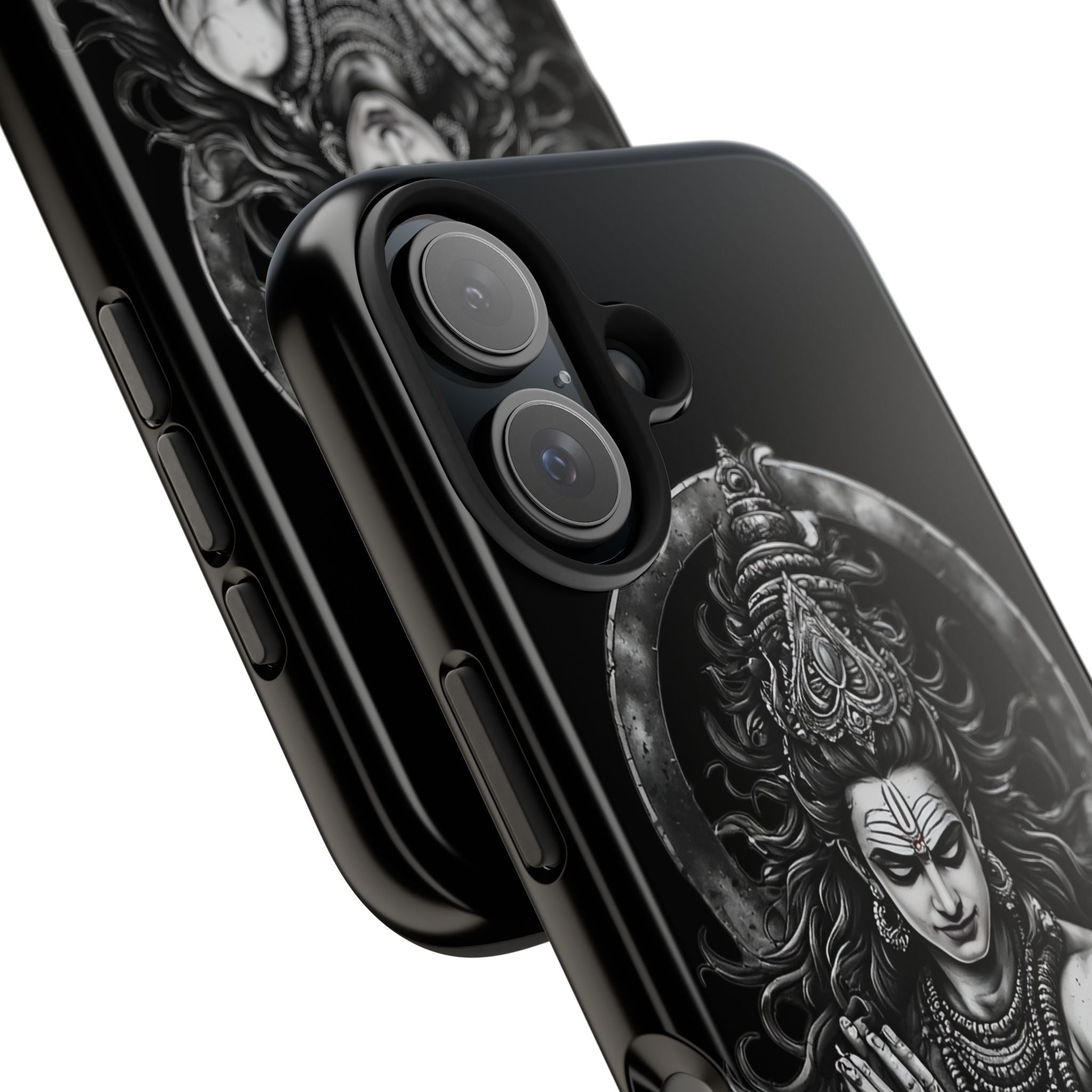 Shiva Tough Phone Case — Black Protective Hindu Deity Design
