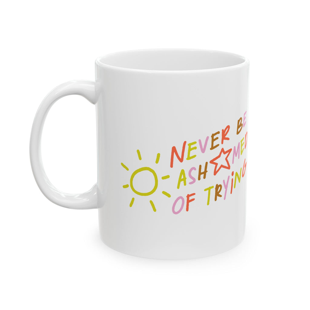 Brighten Your Day Ceramic Mug - Inspirational Coffee Cup, Motivational Drinkware, Gift for Friends, Office Mug, Cute Kitchenware