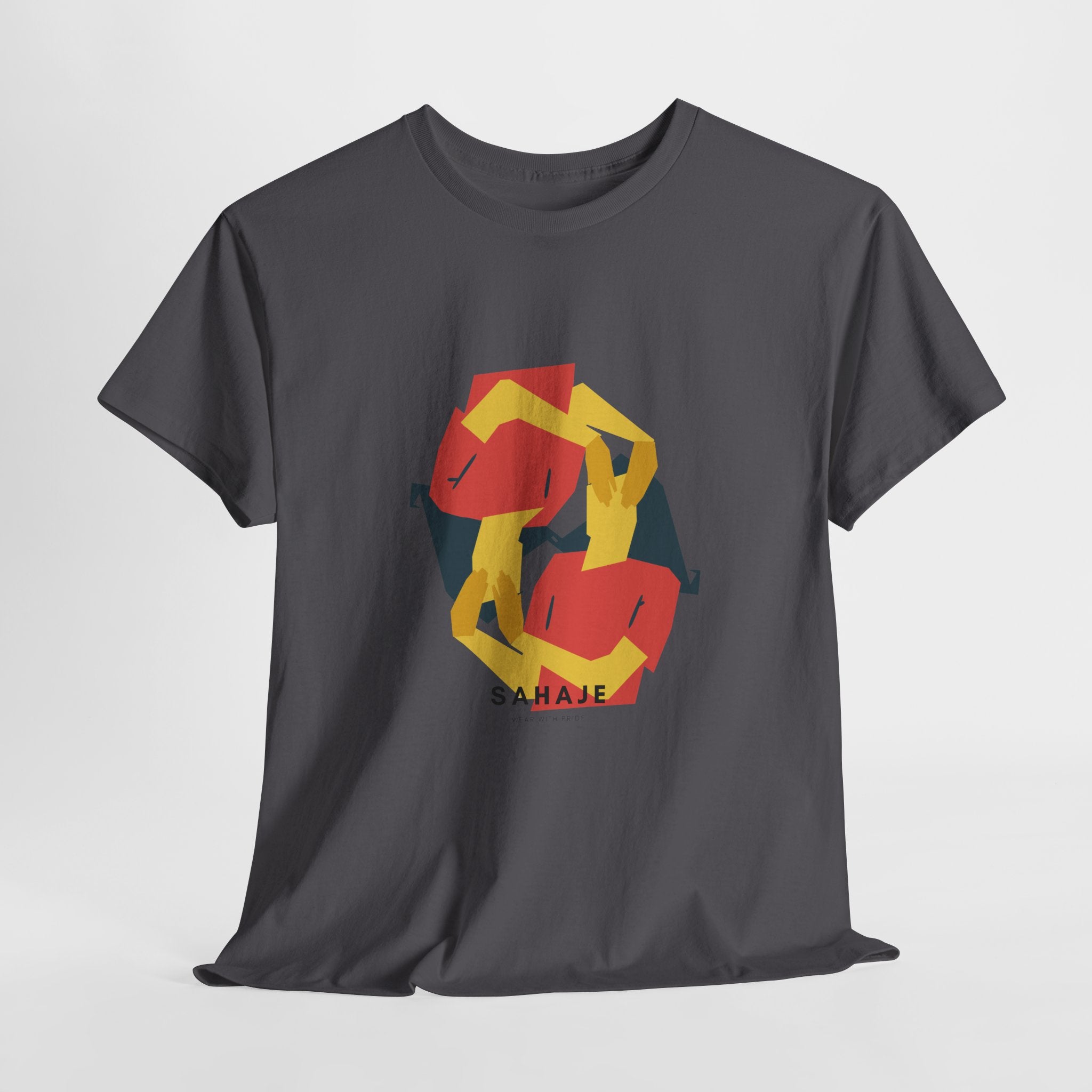 Geometric Fox Tee — Stylized Red & Yellow Fox Illustration T-Shirt
