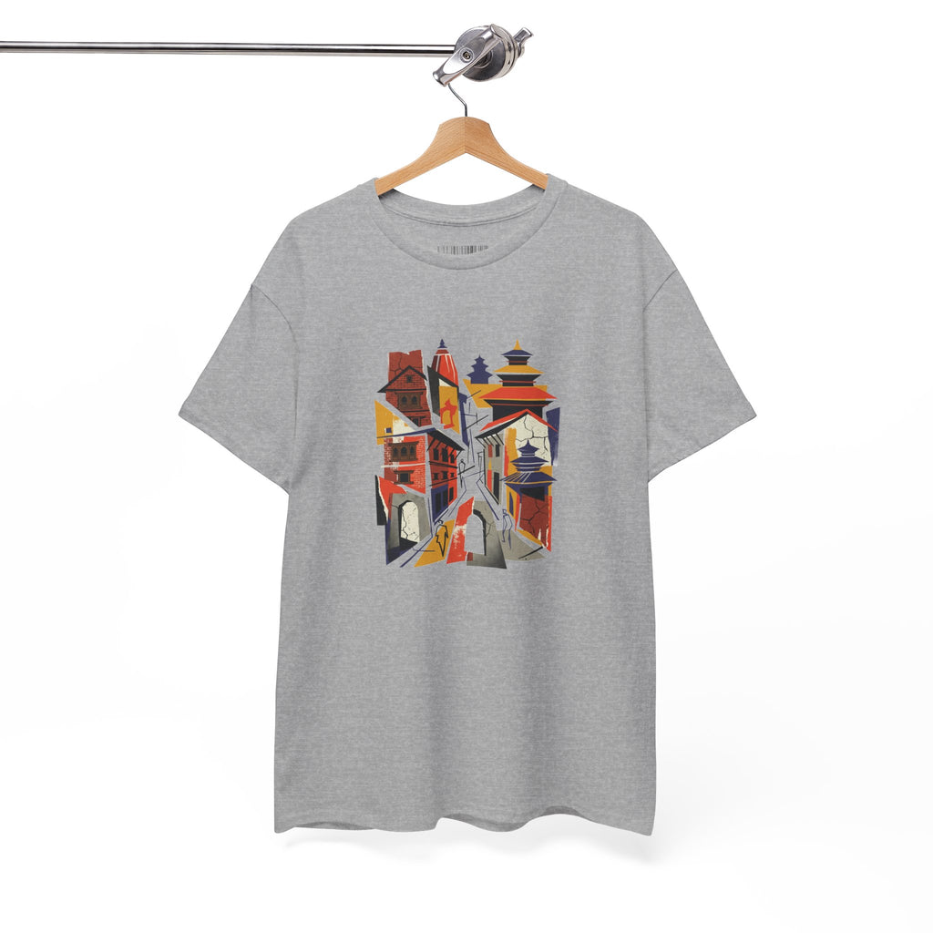 Cityscape Abstract Tee — Colorful Urban Architecture Graphic T‑Shirt