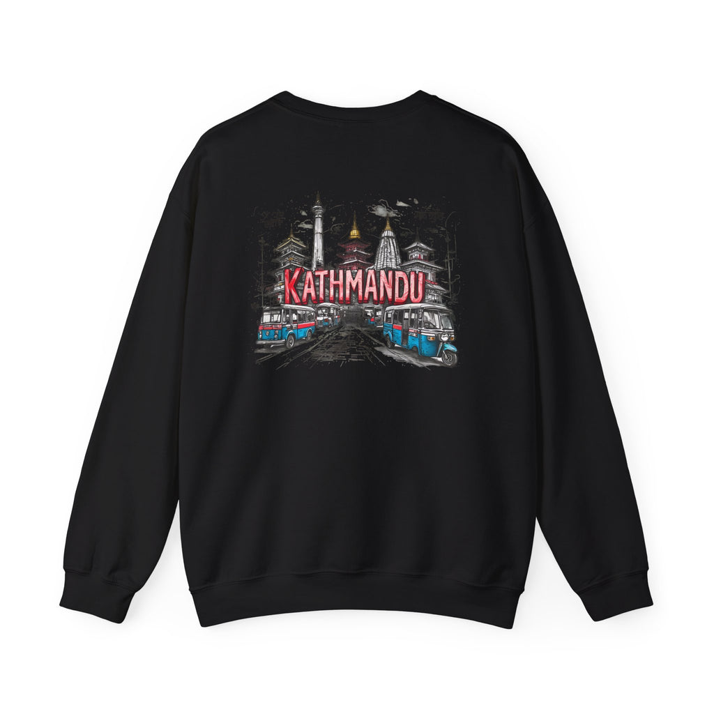 Kathmandu Crewneck Sweatshirt — Nepal Travel Graphic Pullover