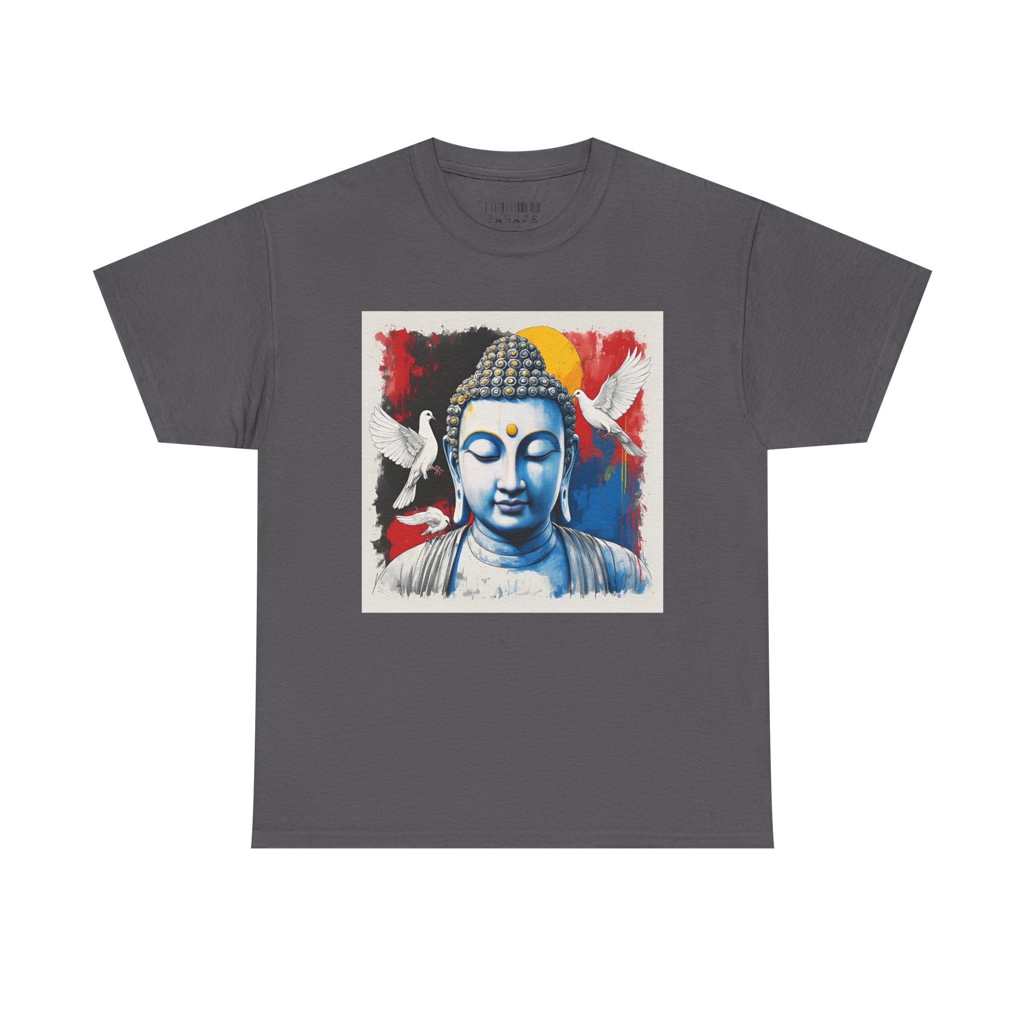 Buddha Peace Tee — Colorful Buddha & Doves Graphic T-Shirt