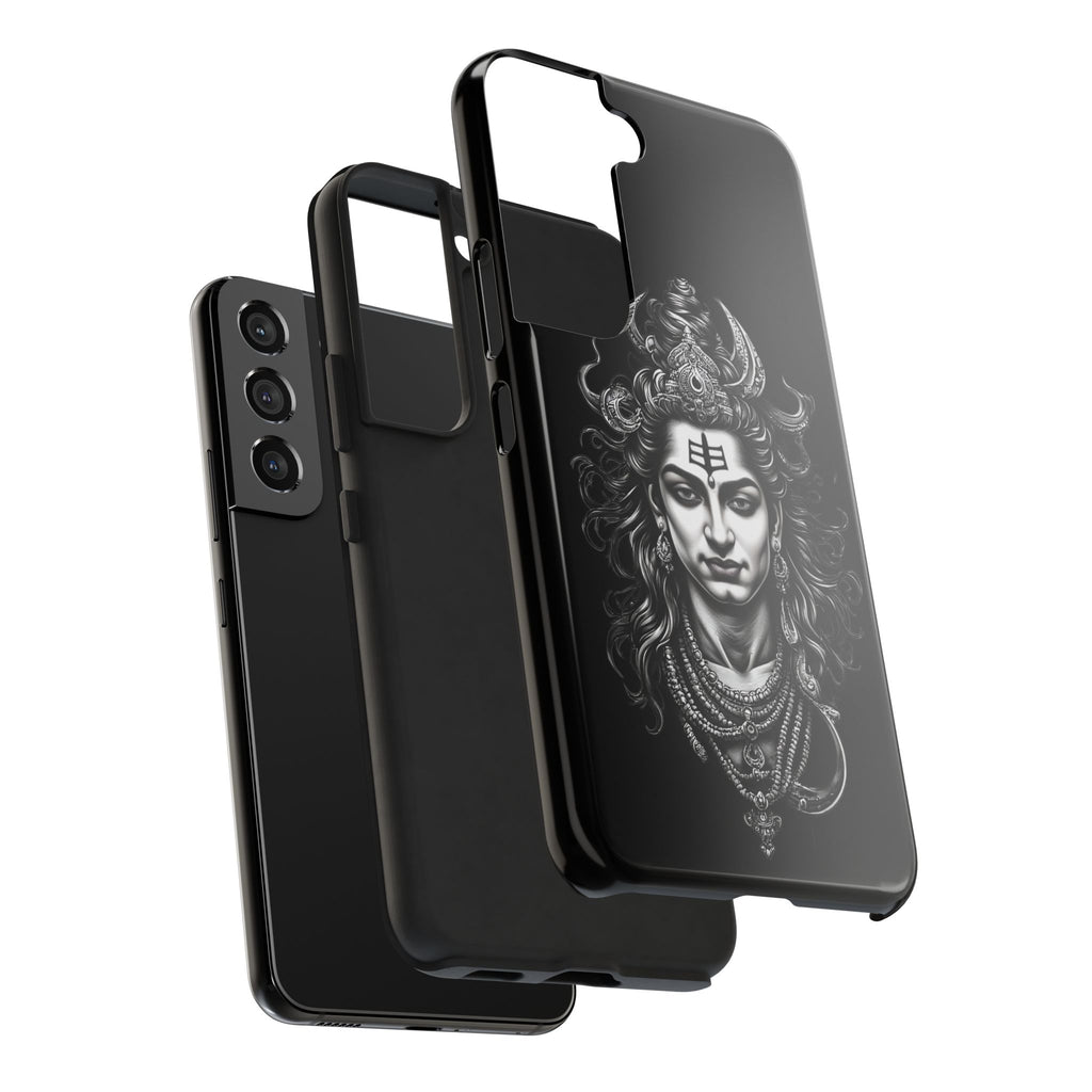 Phone Case — Intricate Lord Shiva Illustration on Black Tough Case
