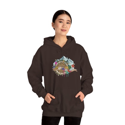 Adventure Landscape Hoodie — Cozy Mountain & Cabin Graphic Sweatshirt