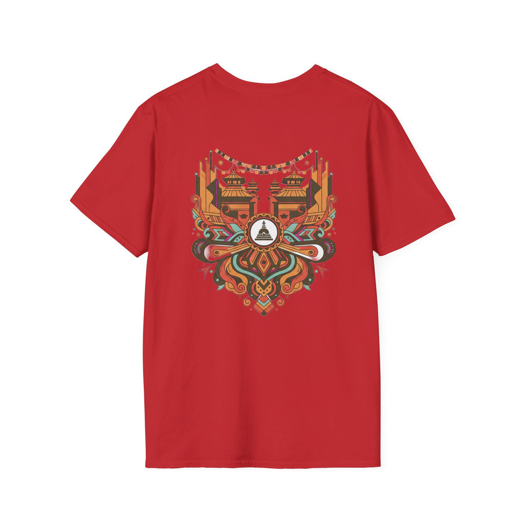 Festival Temple Graphic T-Shirt — Autumn Tribal Shrine Design