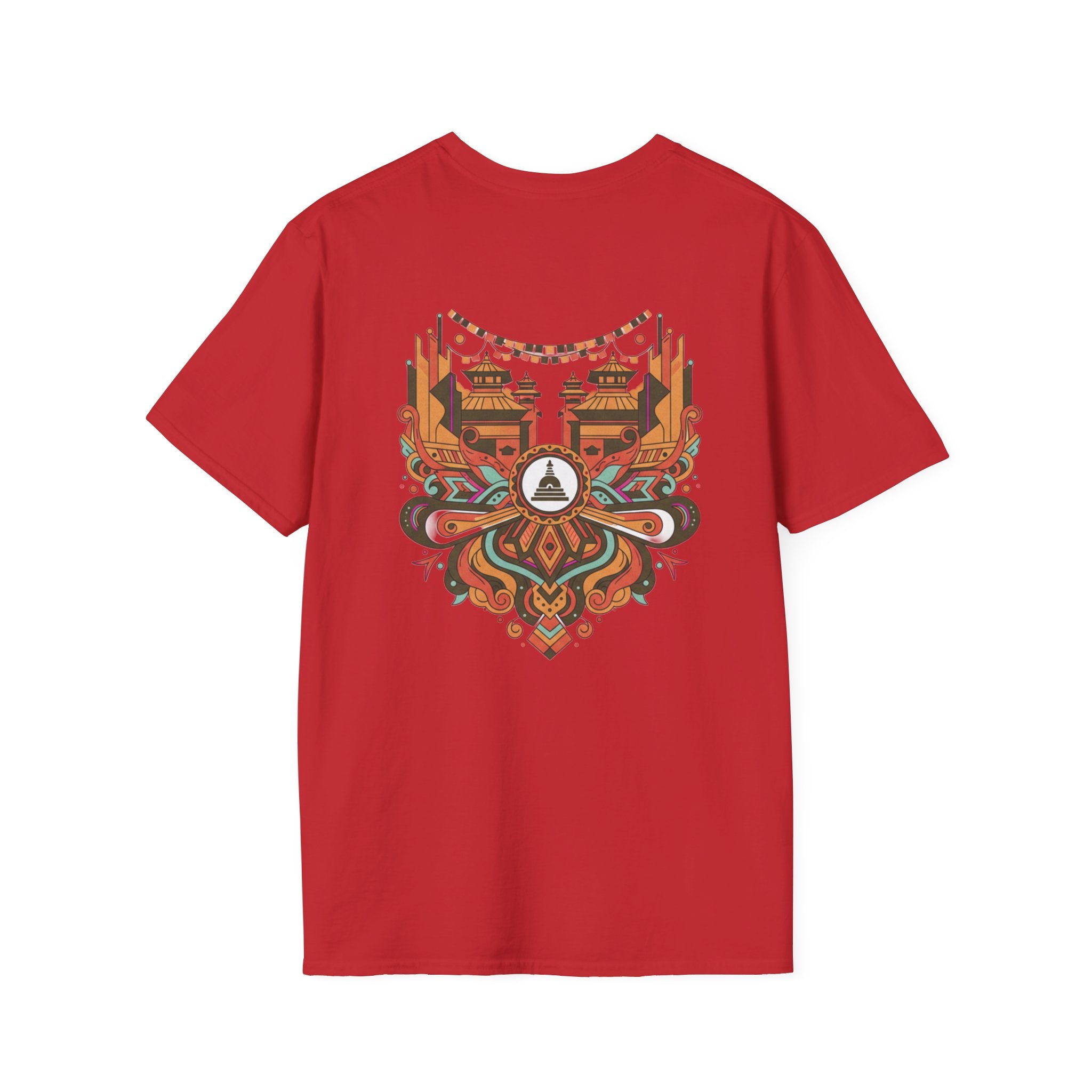Festival Temple Graphic T-Shirt — Autumn Tribal Shrine Design