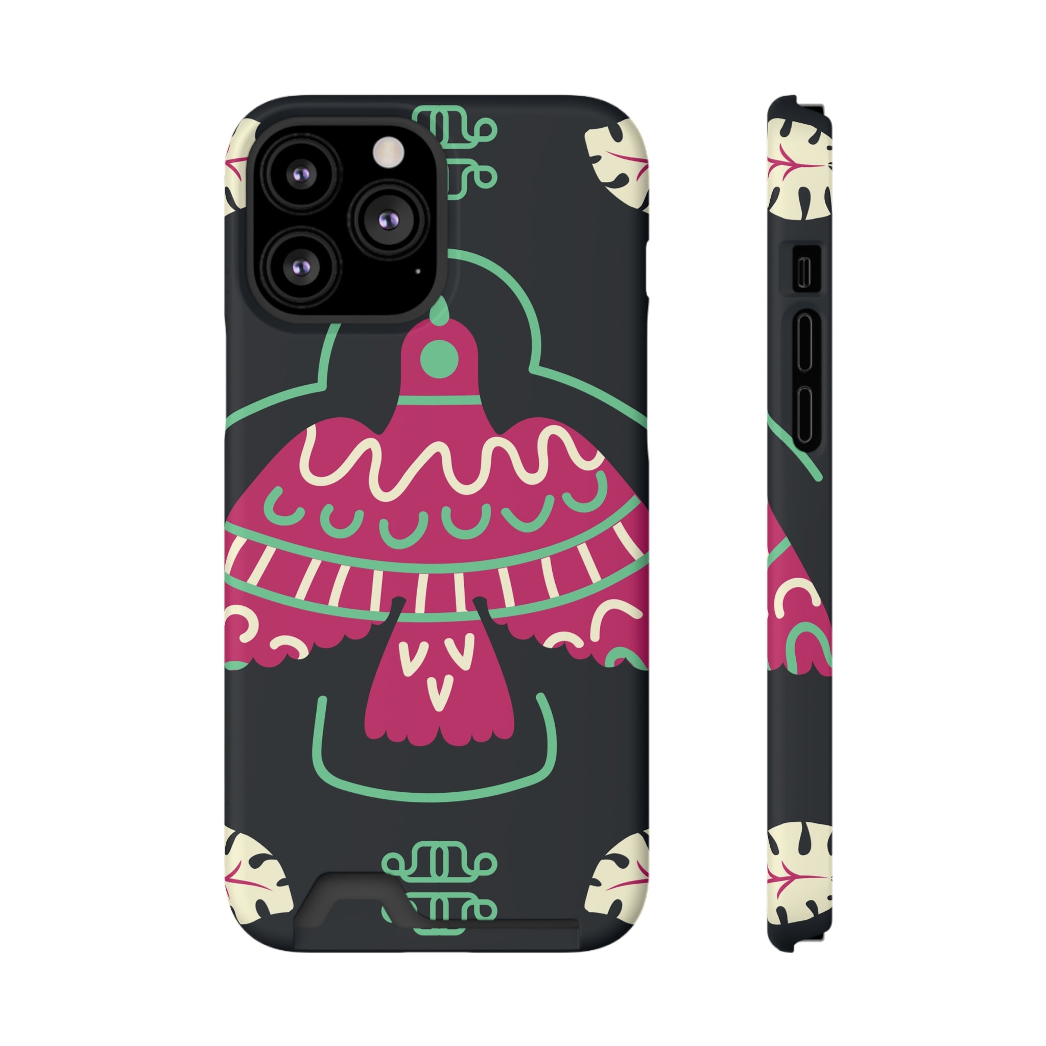 Vibrant Phone Case with Card Holder, Stylish Phone Accessory, Colorful Gift for Her, Boho Phone Cover, Trendy Mobile Case