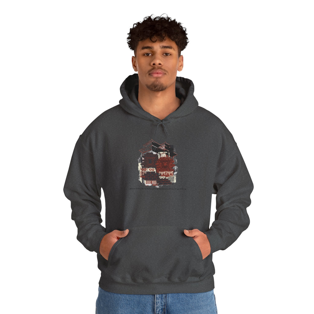 Hoodie — Vintage Urban Industrial Building Graphic Hoodie (Architectural Sketch)