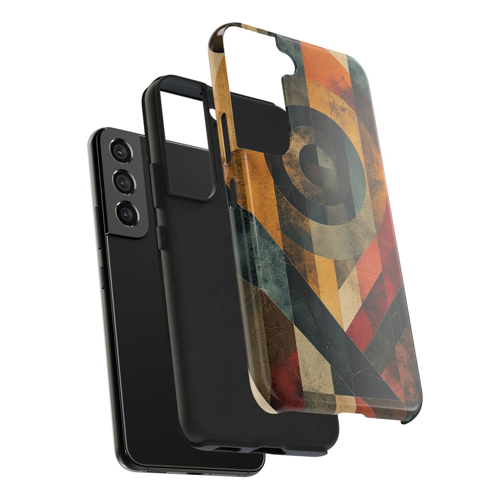 Retro Geometric Tough Phone Case — Vintage Target Circle Design