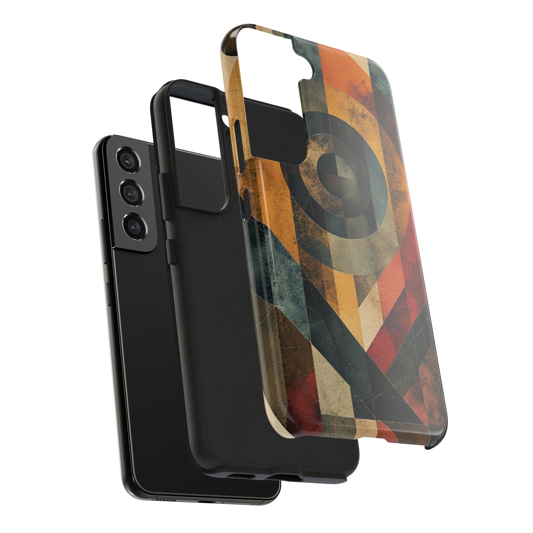 Retro Geometric Tough Phone Case — Vintage Target Circle Design