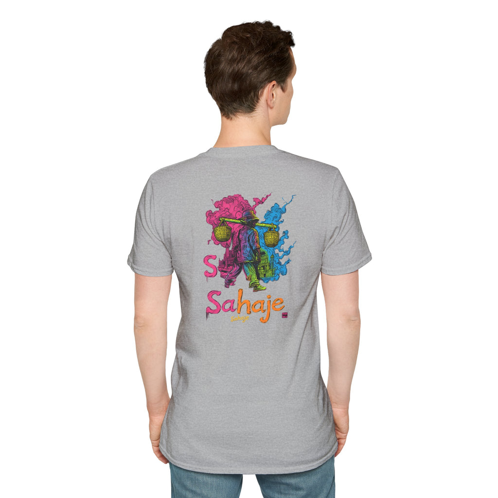 T-Shirt — Colorful Sahaje Skull Back Print