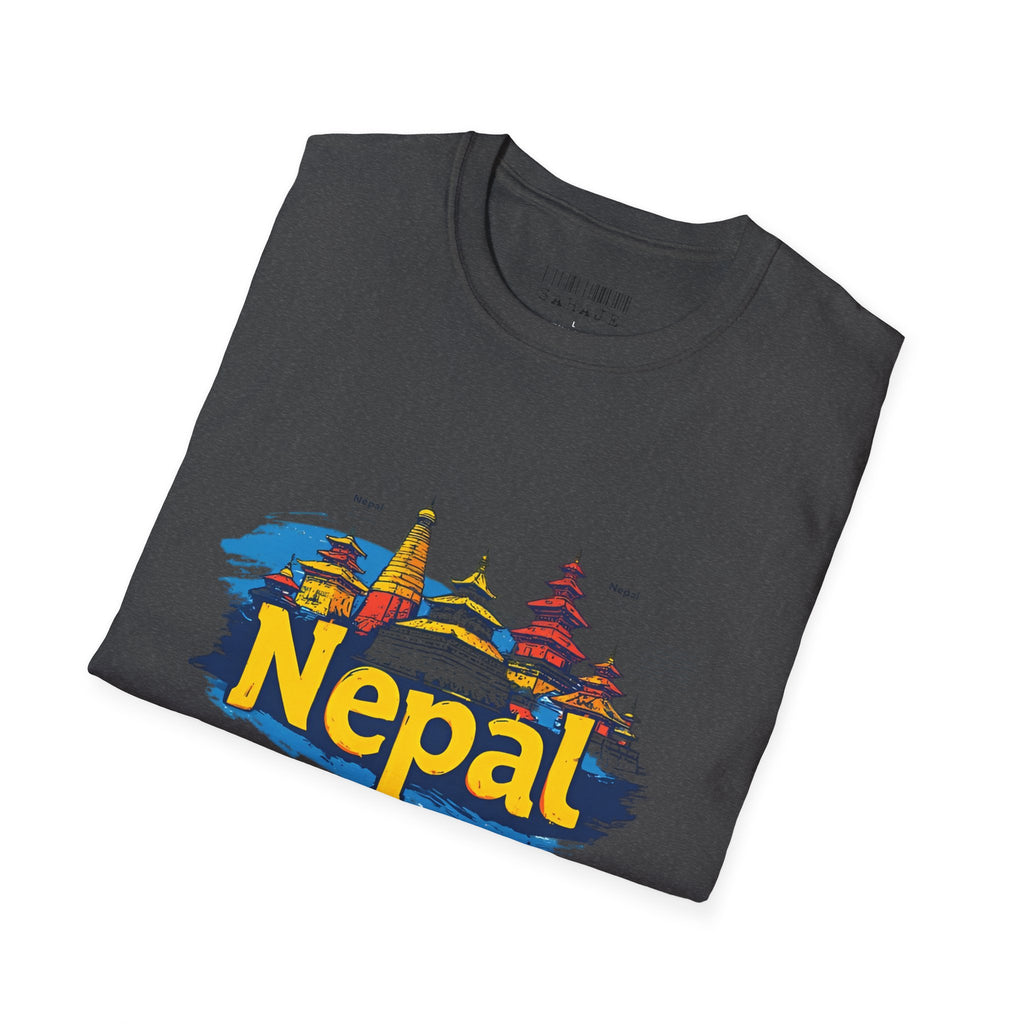 Nepal Temple Skyline T-Shirt – Nepali Cultural Heritage Graphic Tee, Travel & Spiritual Design