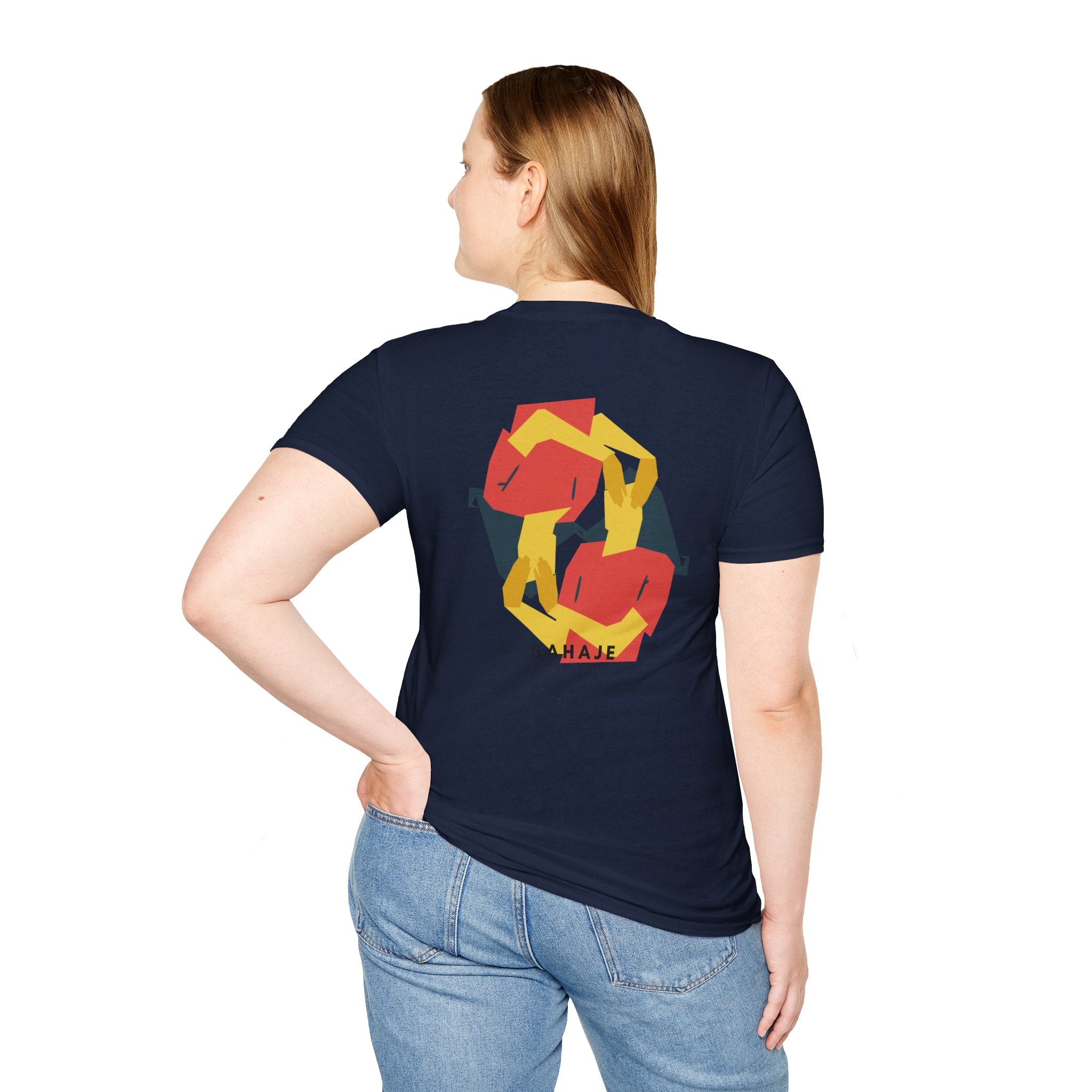 Abstract Geometric Graphic T-Shirt — 'Sahahe' Modern Art Back Print