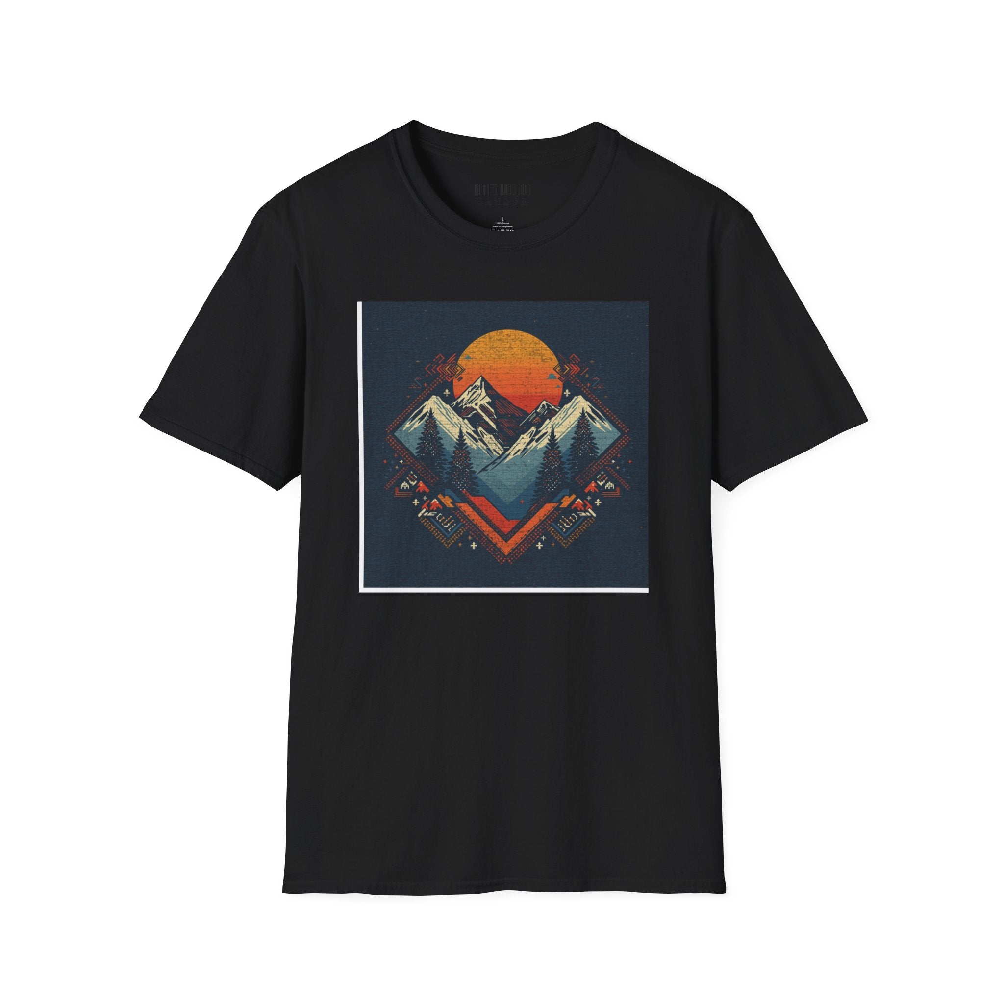 Retro Mountain Sunset T-Shirt — Vintage Outdoor Adventure Graphic Tee