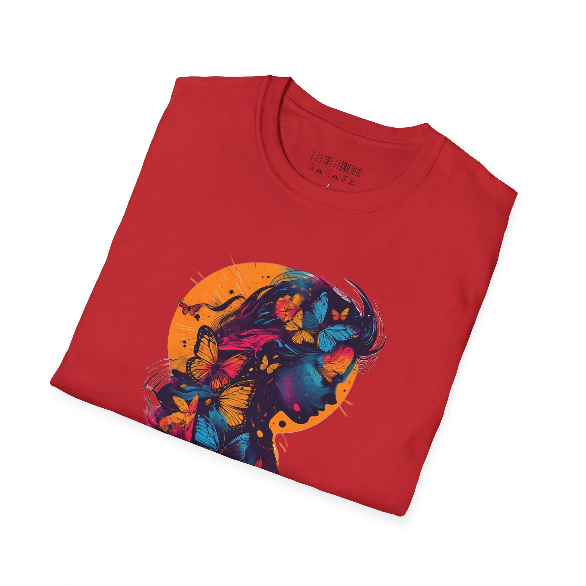 Butterfly Silhouette T-Shirt — Colorful Psychedelic Profile Tee