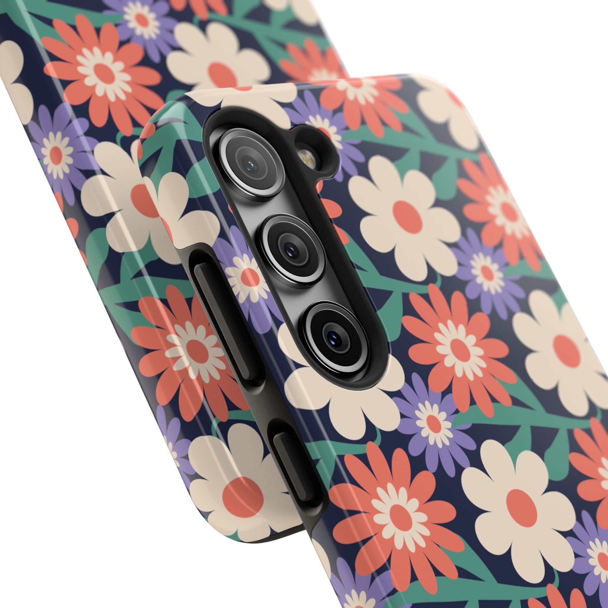 Floral Tough Phone Case — Retro Daisies Protective Phone Cover