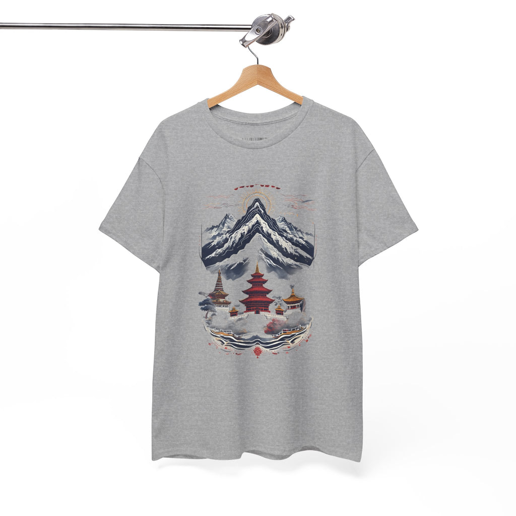 Japanese Mountain Pagoda T-Shirt — Zen Temple Landscape Tee