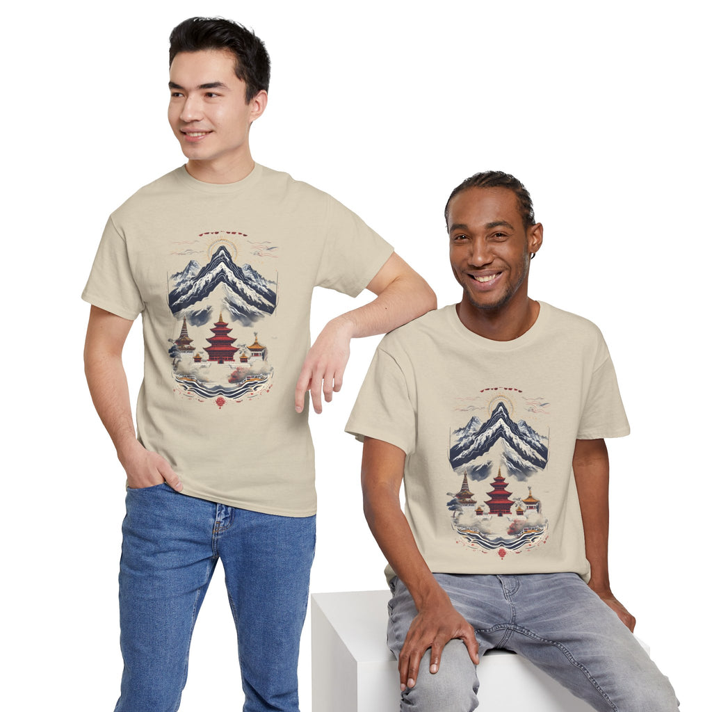 Japanese Mountain Pagoda T-Shirt — Zen Temple Landscape Tee