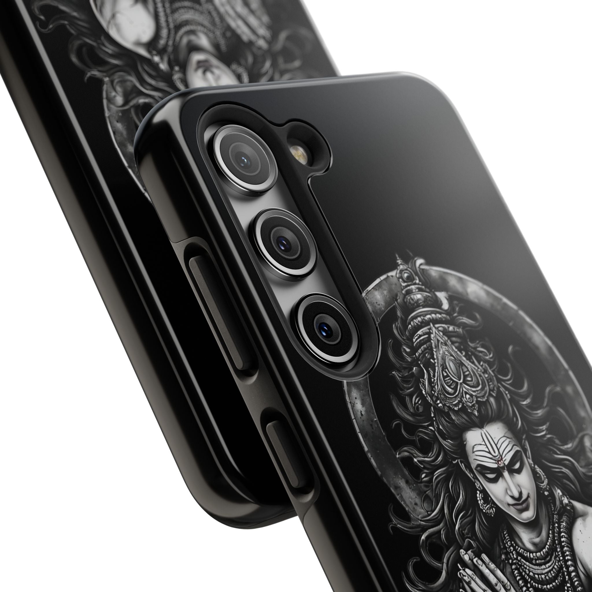 Shiva Tough Phone Case — Black Protective Hindu Deity Design