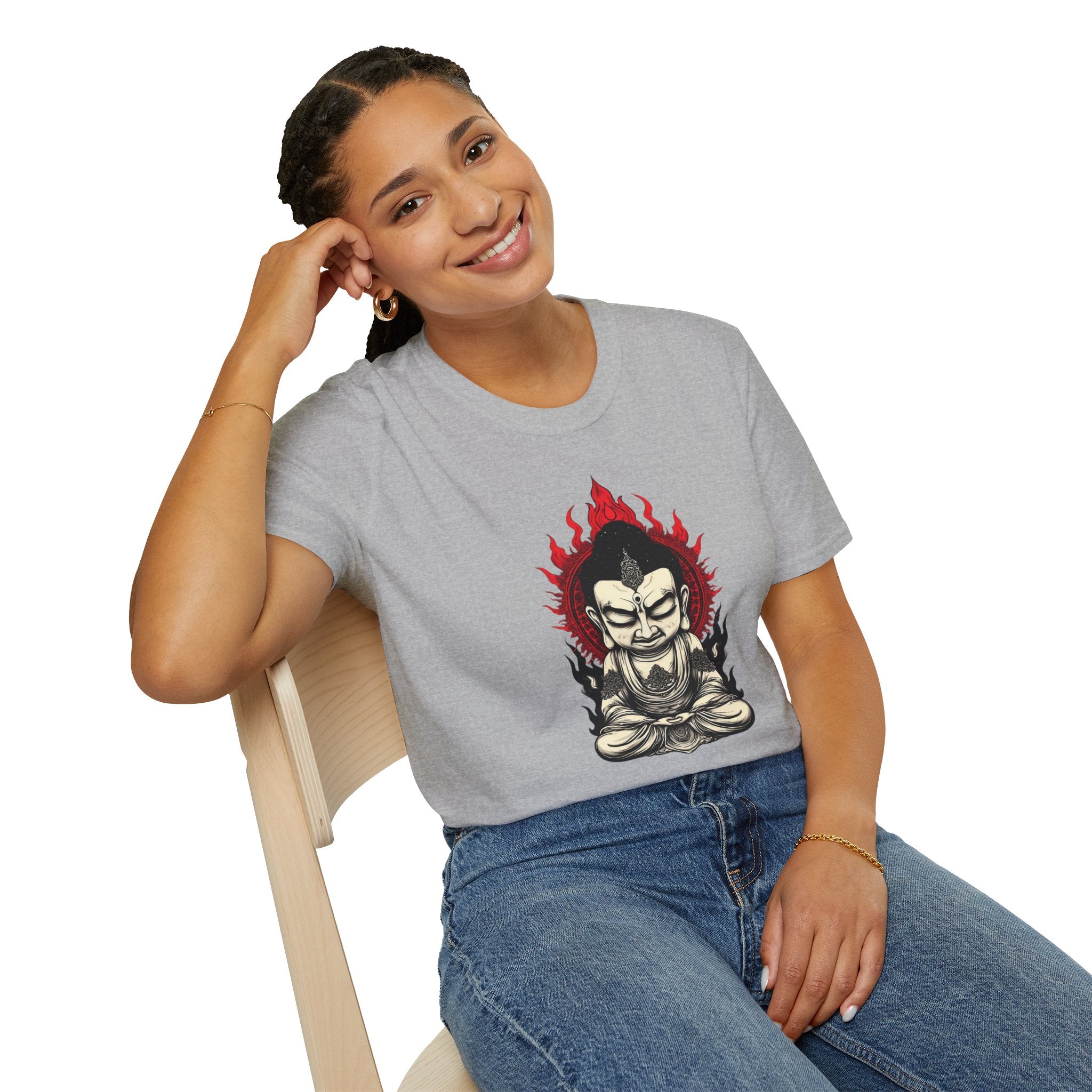 Buddha Flame T-Shirt — Meditative Buddha Graphic Tee