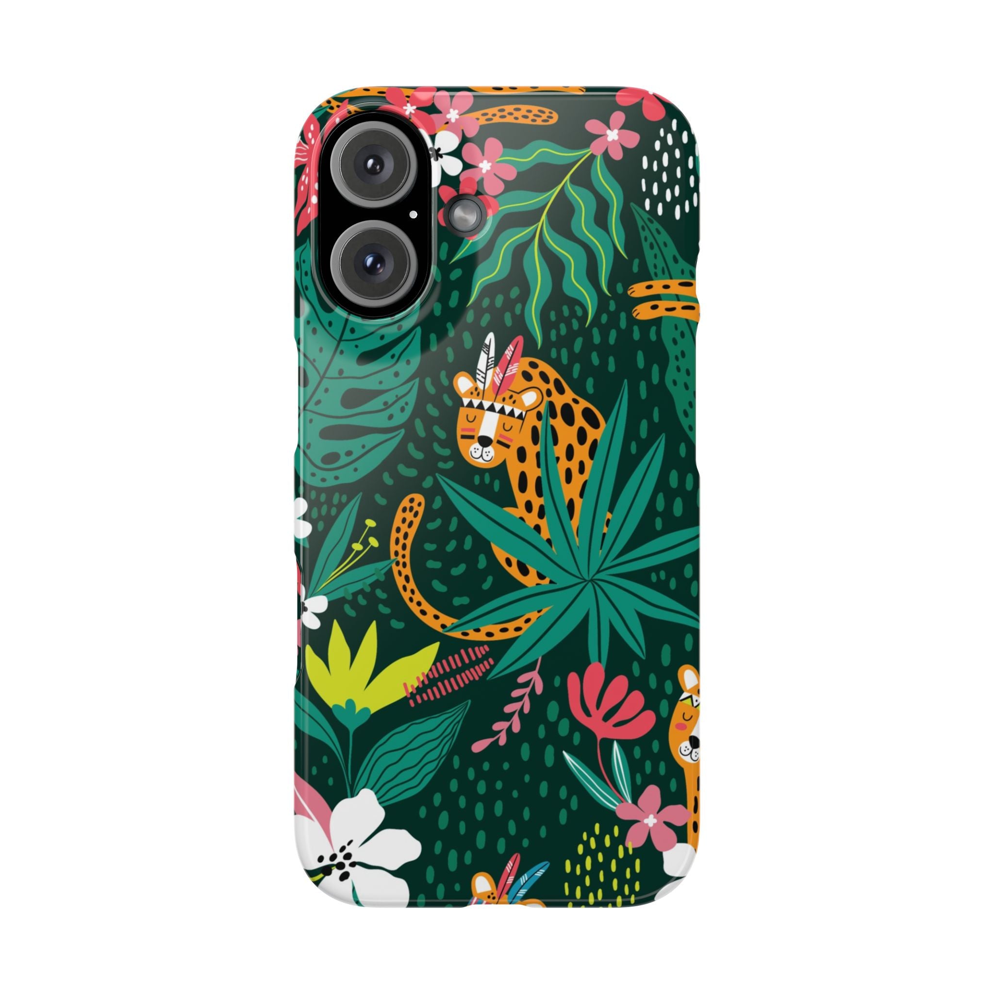 Slim Phone Case — Tropical Jungle Leopard Floral Pattern (Slim Protective Phone Cover)