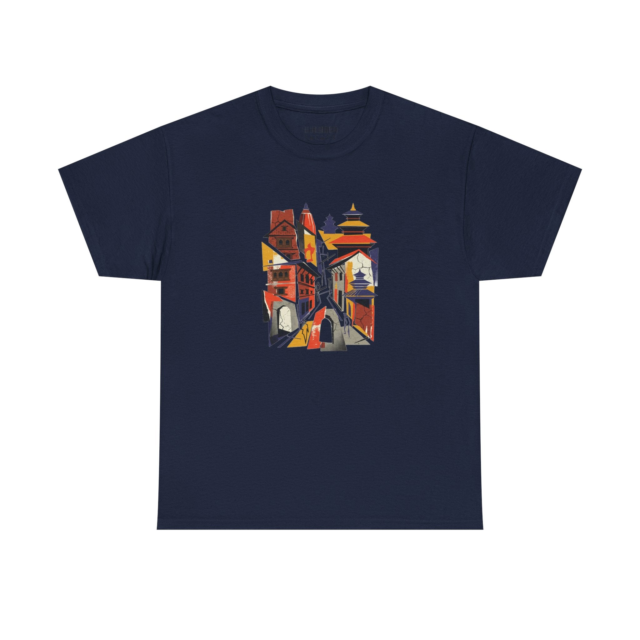 Cityscape Abstract Tee — Colorful Urban Architecture Graphic T‑Shirt