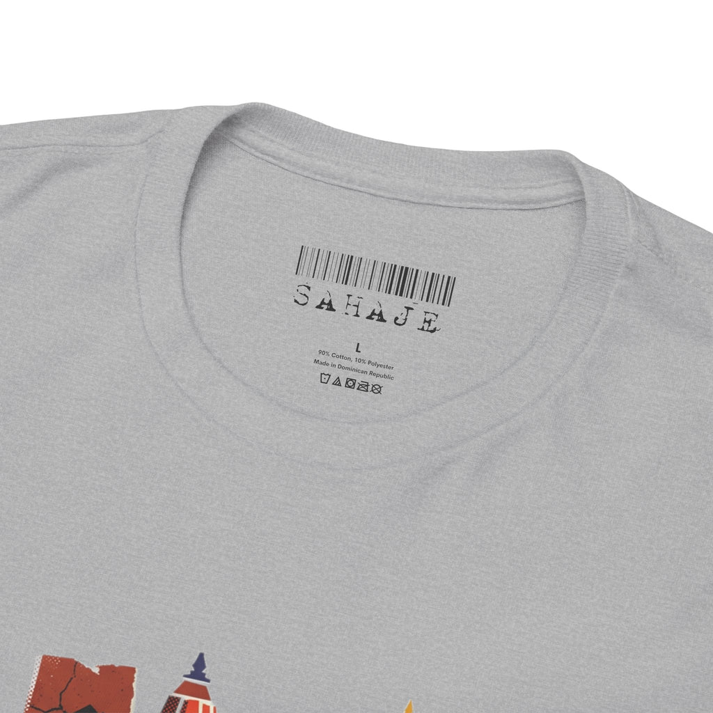 Cityscape Abstract Tee — Colorful Urban Architecture Graphic T‑Shirt