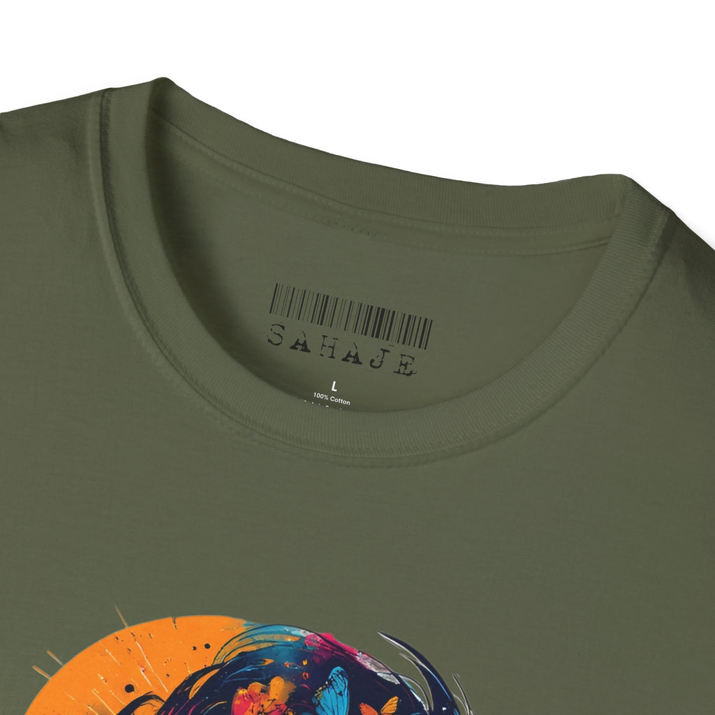 Butterfly Silhouette T-Shirt — Colorful Floral Profile Tee