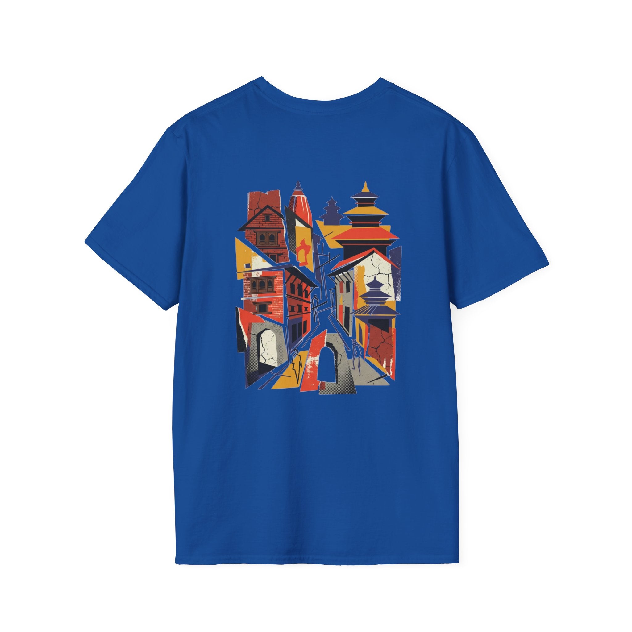 Nepal Street Scene T-Shirt — Colorful Kathmandu Illustration Tee