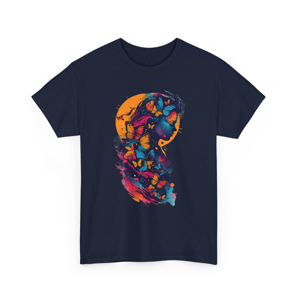 Butterfly Silhouette Graphic Tee — Colorful Maternity Profile Design