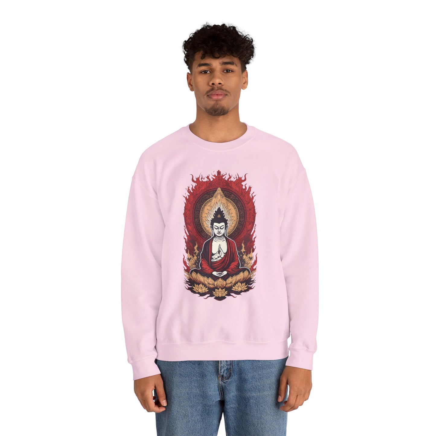 Buddha Lotus Flame Crewneck Sweatshirt