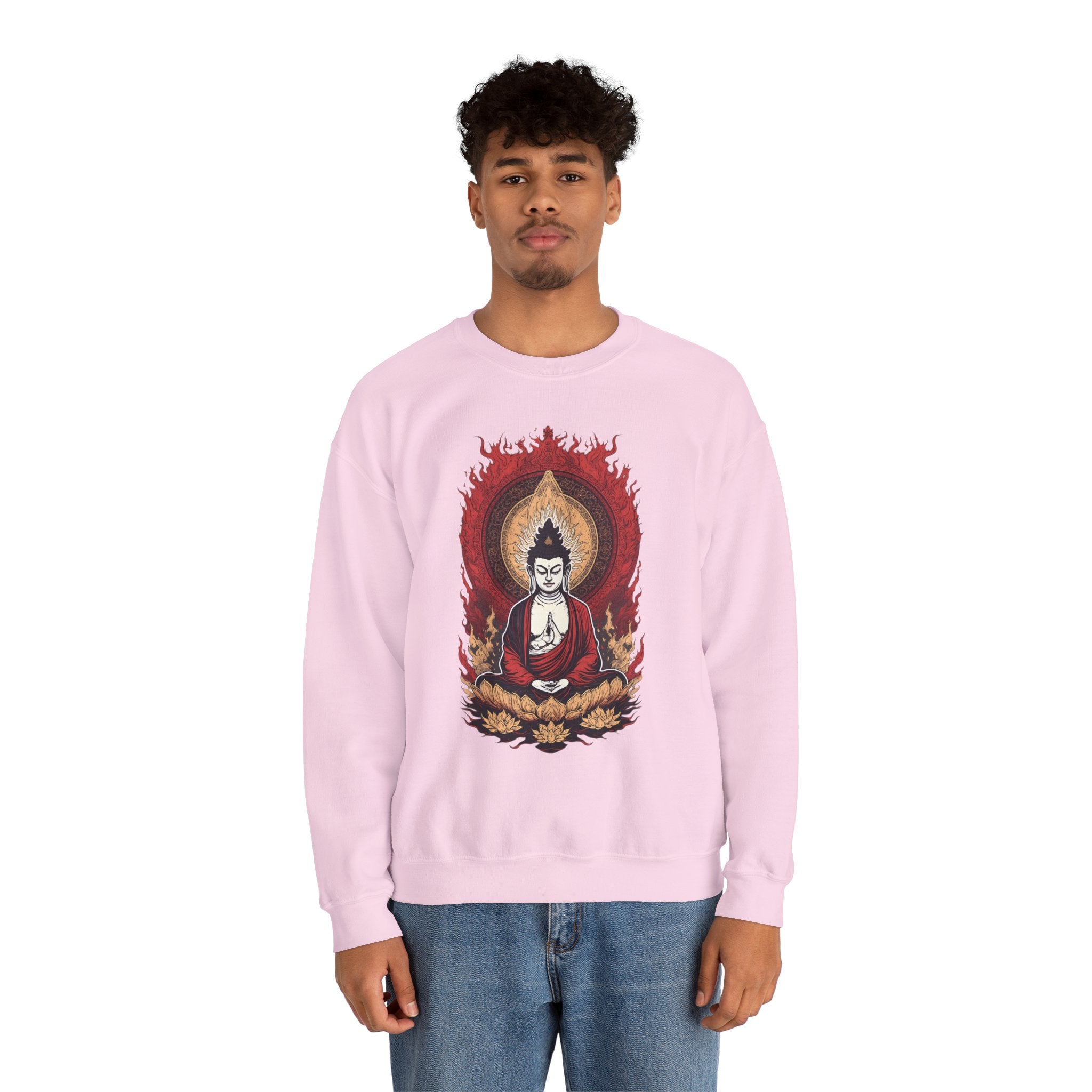 Buddha Lotus Flame Crewneck Sweatshirt