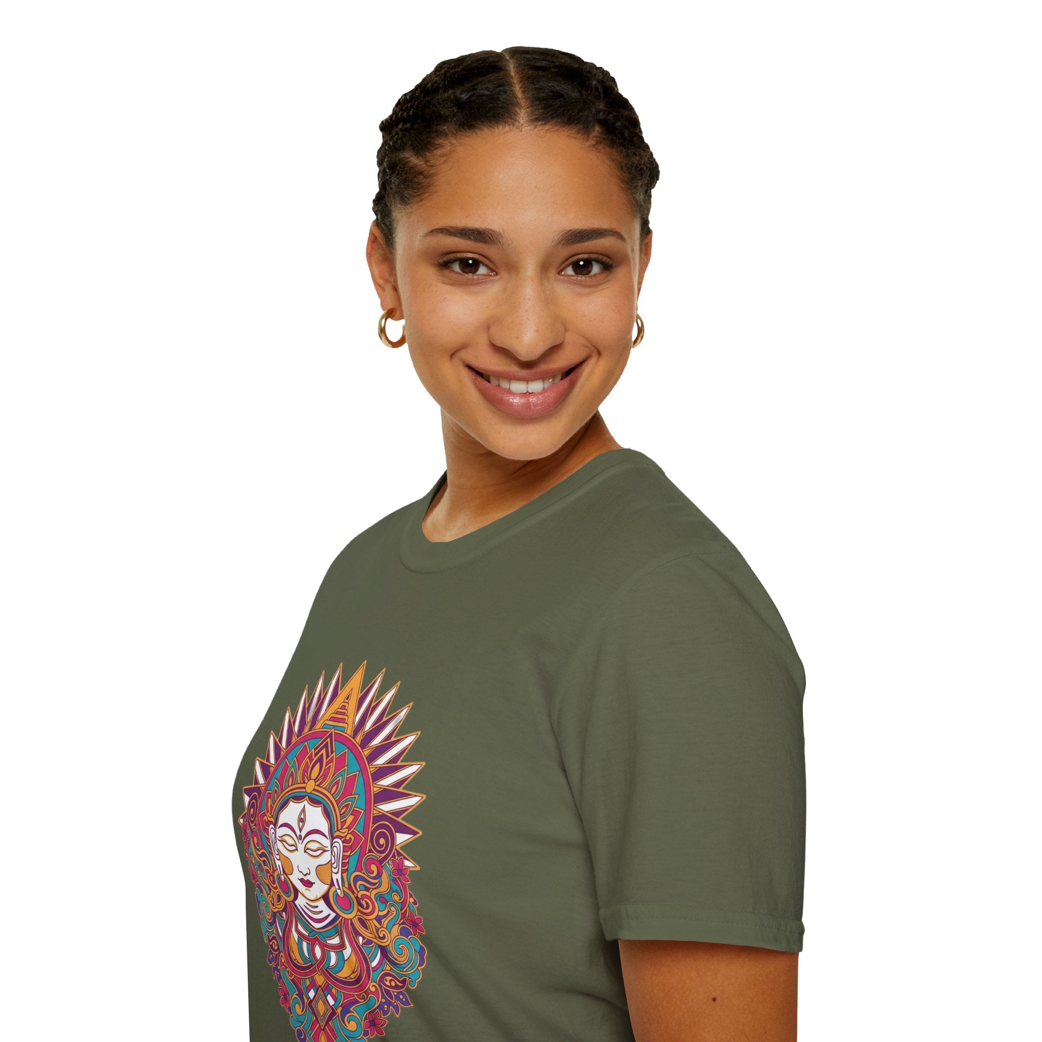Mandala Goddess T-Shirt — Colorful Floral Spiritual Tee