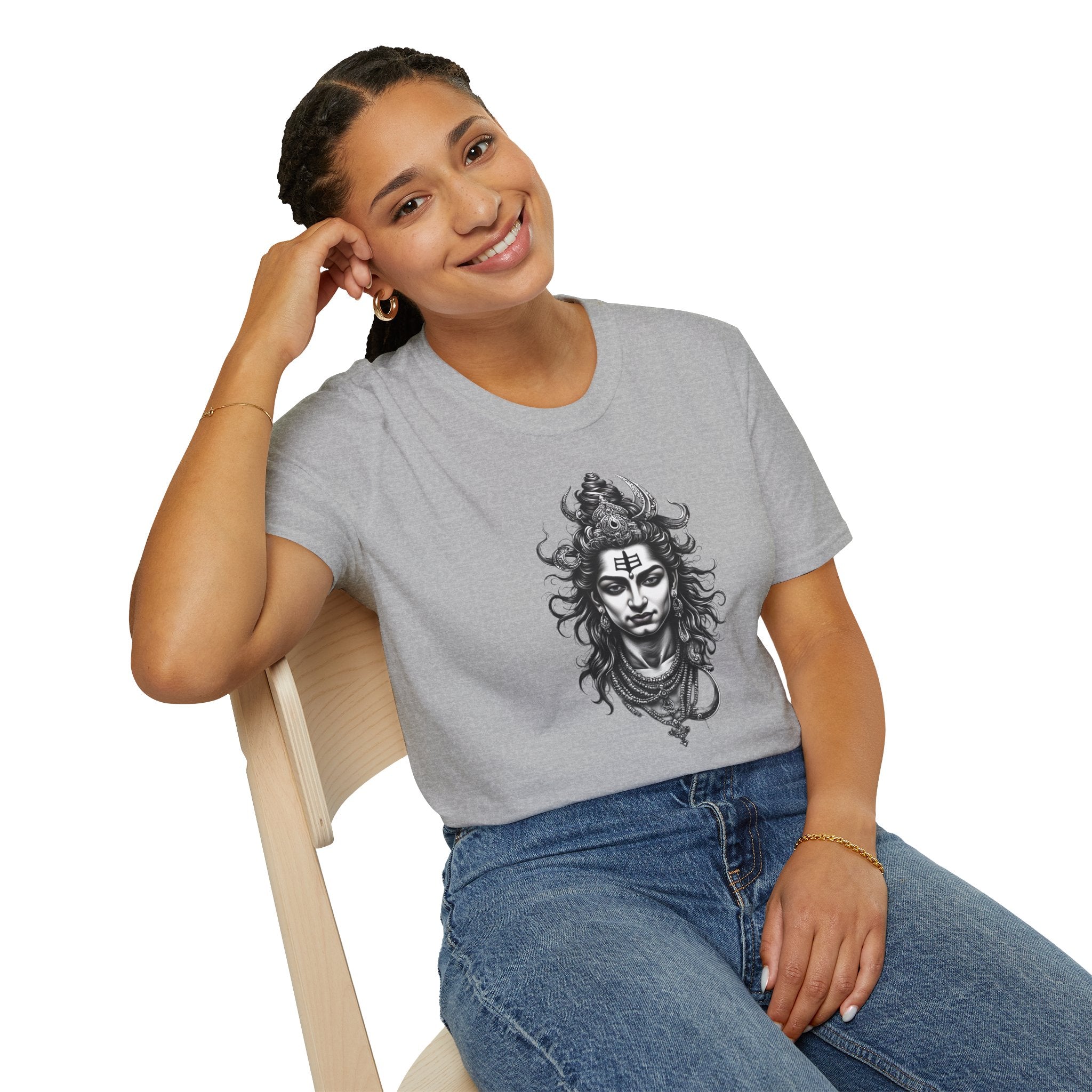 Shiva Portrait T‑Shirt — Hindu Deity Graphic Tee (Meditation, Yoga & Spiritual Wear)
