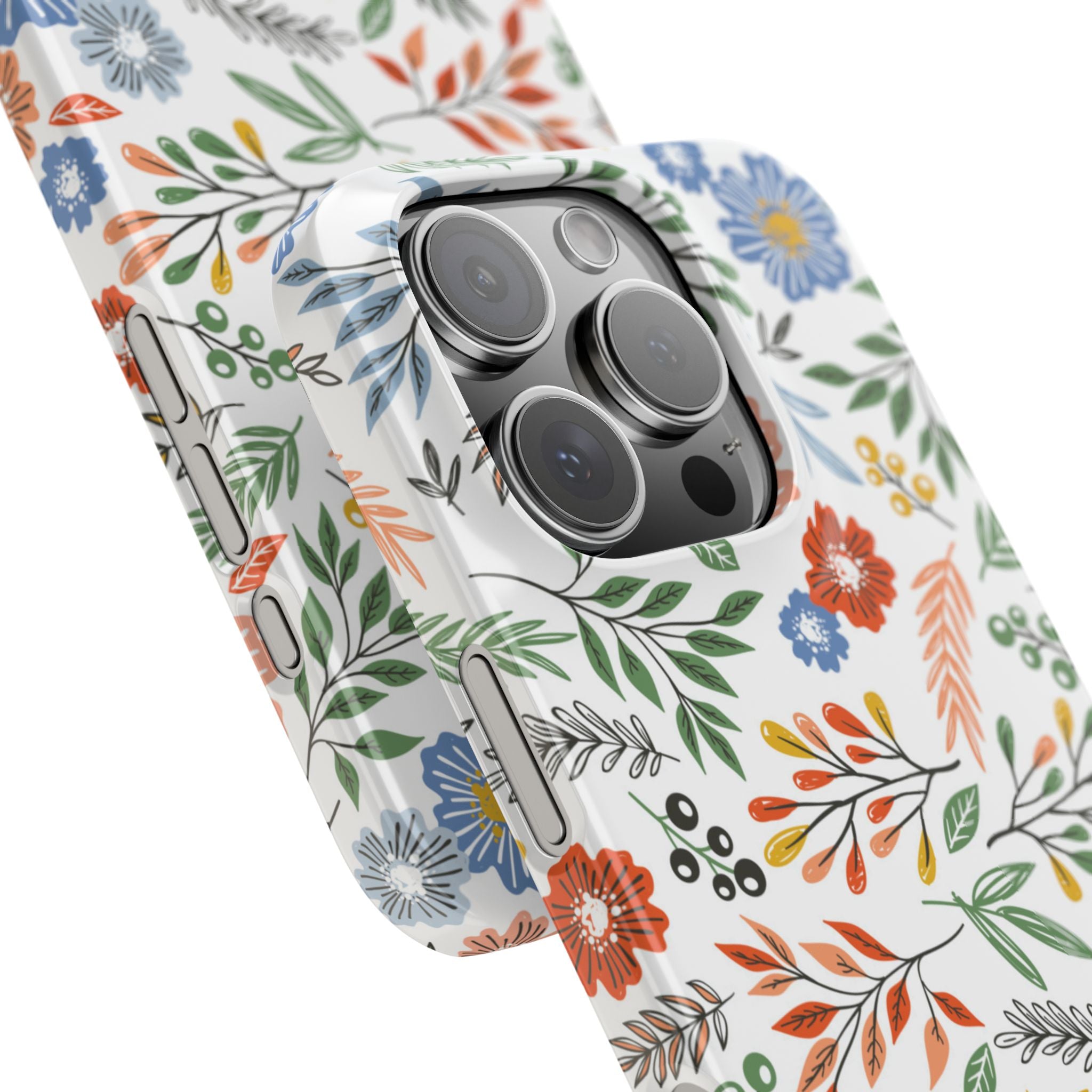 Slim Floral Phone Case — Colorful Hand-Drawn Wildflower Design