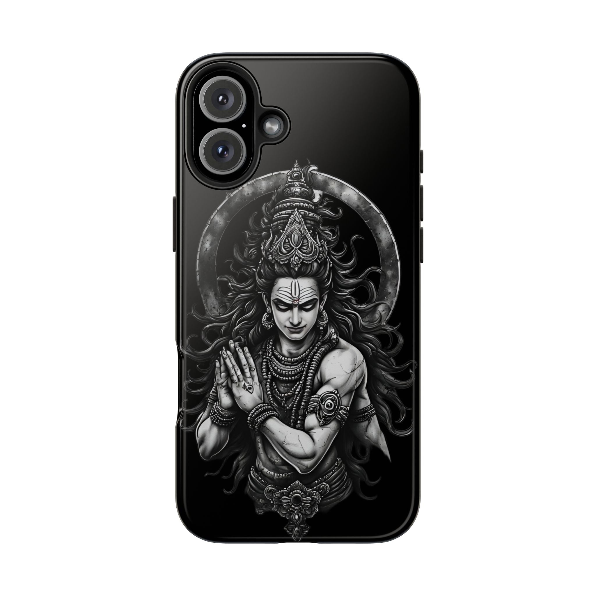 Shiva Tough Phone Case — Black Protective Hindu Deity Design