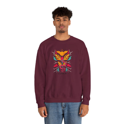 Sahajé Floral Snake Crewneck Sweatshirt — Colorful Botanical Serpent Graphic