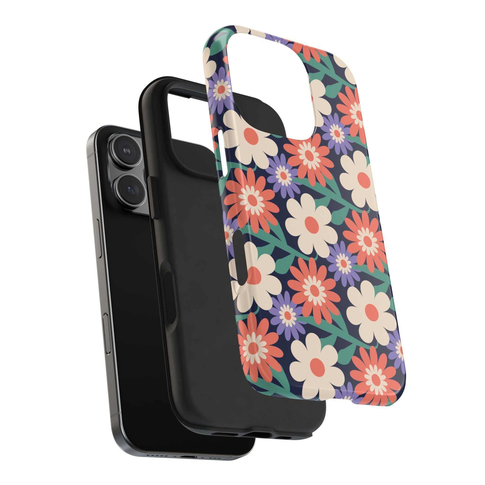 Floral Tough Phone Case — Retro Daisies Protective Phone Cover